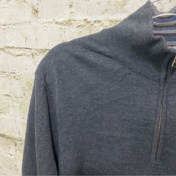Banana Republic Gray Cotton 1/4 Zip Pullover Sweater - Picture 2 of 5
